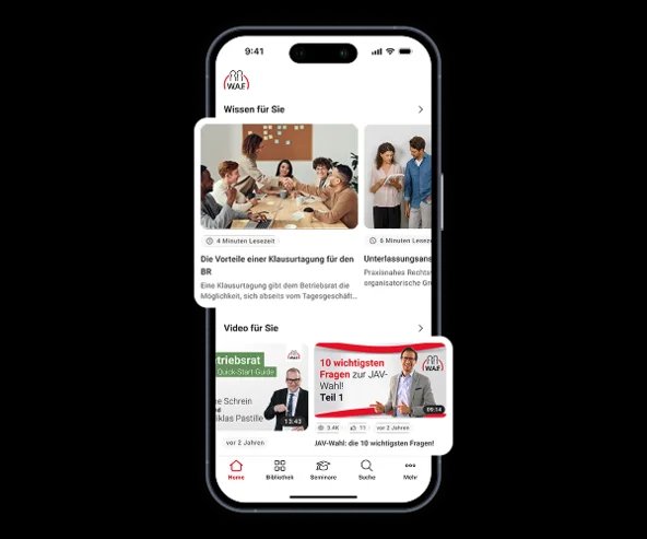 Auf dem übersichtlichen und individuellen Homescreen finden Sie auf einen Blick ausgewählte Wissensartikel, Videos, Podcasts und Seminare