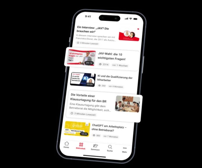 Die App Betriebsrat Wissen ist mit vielen nützlichen Informationen die beste App für Betriebsräte